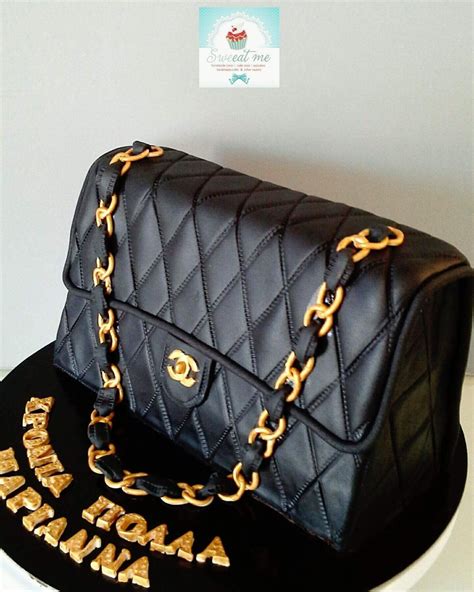 simple chanel cake|Chanel bag birthday cake.